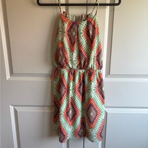 Pink Owl Multicolor Geometric Dress